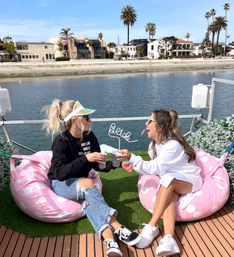 Iconic Pink BYOB Carousel Boat Experience with Upper Terrace, Carousel Horse Prop, and more image 7