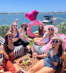 Iconic Pink BYOB Carousel Boat Experience with Waterslide, Upper Terrace, Carousel Horse Prop, and more image 11