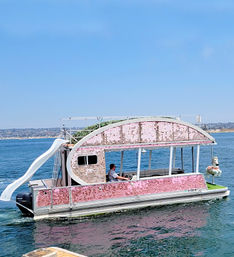 Iconic Pink BYOB Carousel Boat Experience with Waterslide, Upper Terrace, Carousel Horse Prop, and more image 17