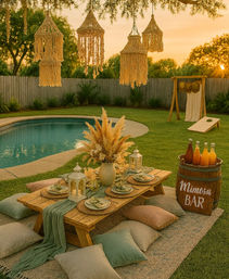 Backyard Poolside Picnic: Curated Outdoor Boho Brunch image