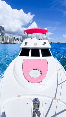 Pink Miami Yacht Rental The Barbie Yacht: 50ft Pink Maxum Yacht Charter image 6