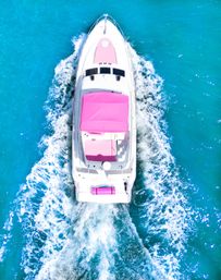 Pink Miami Yacht Rental The Barbie Yacht: 50ft Pink Maxum Yacht Charter image 2