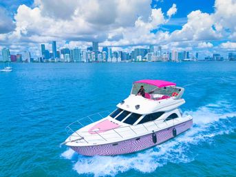 Pink Miami Yacht Rental The Barbie Yacht: 50ft Pink Maxum Yacht Charter image 1