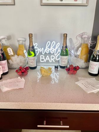 Boozy Mobile Mimosa Bar Set Up with Champagne, Custom Bar Sign, Juice and More image 6