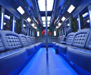 25-Passenger Party Bus Rental with Dance Poles, Bluetooth Audio & Driver as Directed (BYOB) image 2