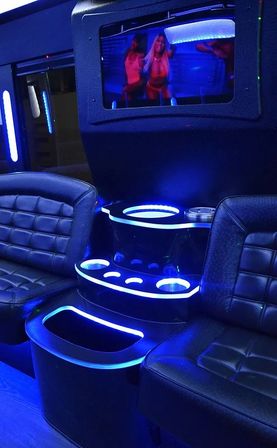 25-Passenger Party Bus Rental with Dance Poles, Bluetooth Audio & Driver as Directed (BYOB) image 9