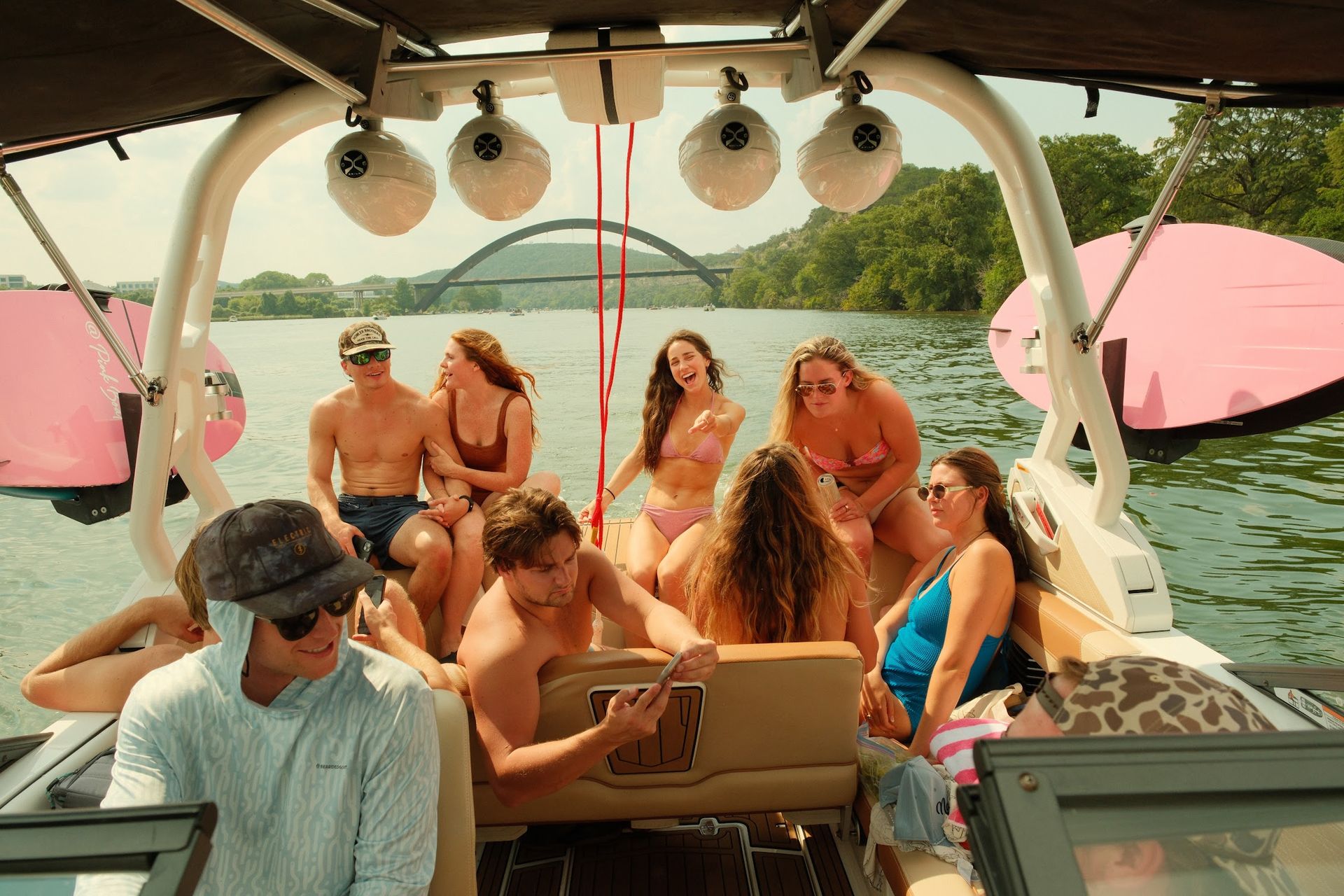 Pink Boat Austin: Wake Surfing, Sunset Cruising & Scenic Tours for Up to 12 image 2