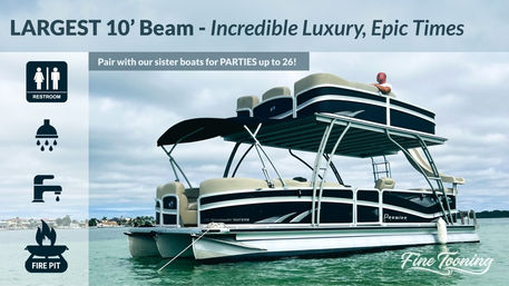 32ft "Fine Tooning" Double Decker Luxury Pontoon Boat image 2