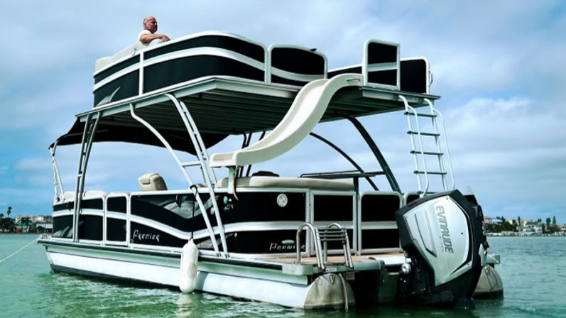32ft "Fine Tooning" Double Decker Luxury Pontoon Boat image 9