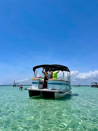 Private Crab Island Single Deck Pontoon Charter image 5