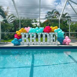 Marquee "BRIDE" Letters, Fill-the-Fridge, and Decorations Setup image 1