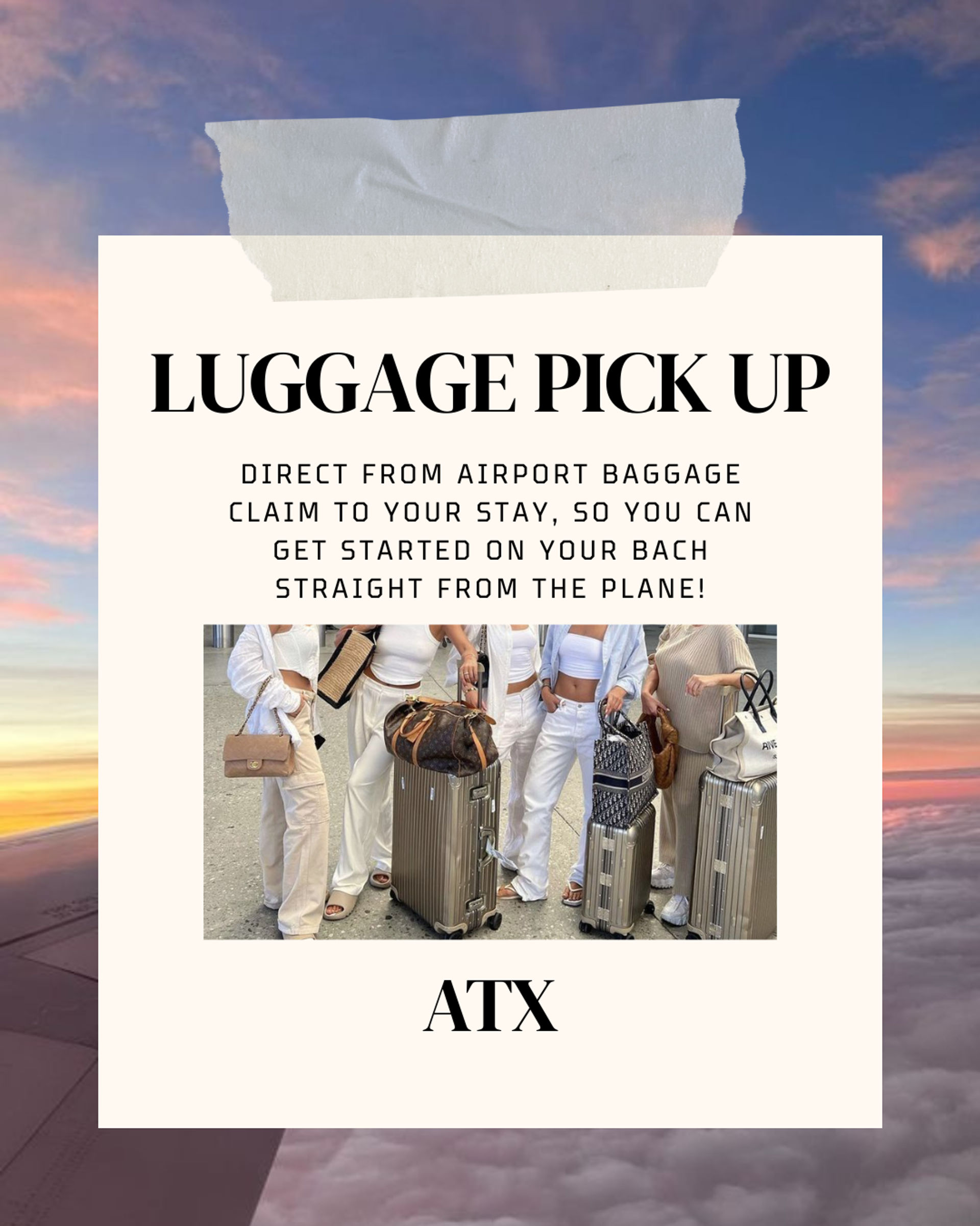 Airport Baggage Pickup: Delivered to Your Stay So You Can Get Started on Your Bach Weekend image 2