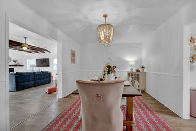 The Pink Haus: Luxe 3BR Retreat 1 Mile from Main Street with Firepit & Cozy Design image 16