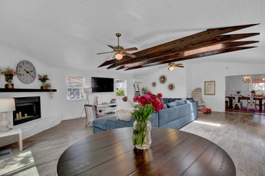 The Pink Haus: Luxe 3BR Retreat 1 Mile from Main Street with Firepit & Cozy Design image 25
