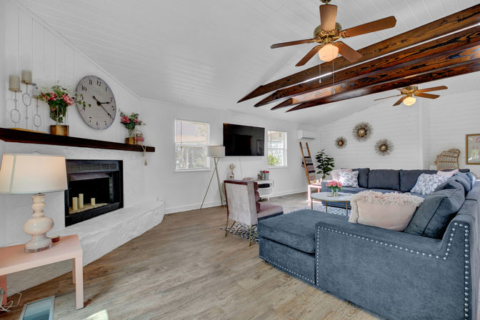 The Pink Haus: Luxe 3BR Retreat 1 Mile from Main Street with Firepit & Cozy Design image 26