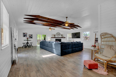 The Pink Haus: Luxe 3BR Retreat 1 Mile from Main Street with Firepit & Cozy Design image 18