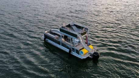 Pontoon Party at Devils Cove on "Sage": Double Decker Pontoon with BYOB, Captain & Waterslide image 7
