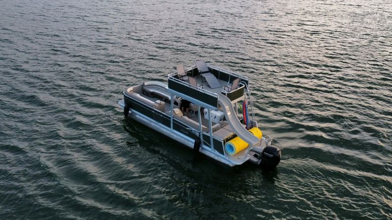 Pontoon Party at Devils Cove on "Sage": Double Decker Pontoon with BYOB, Captain & Waterslide image 7