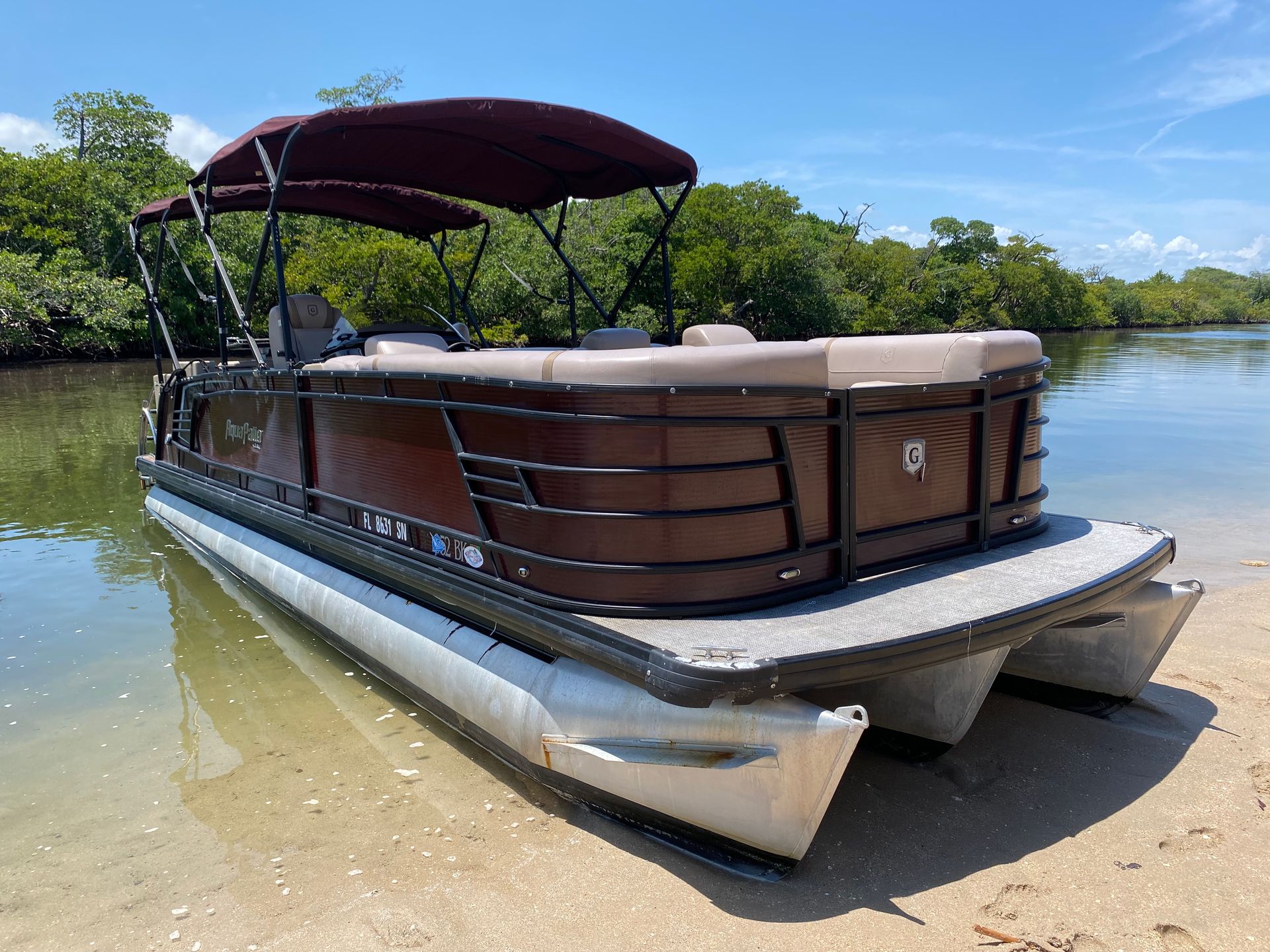 BYOB Aqua Patio Luxury Pontoon Sandbar Party Boat image 1