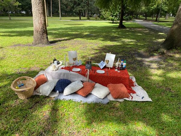 Savannah's Luxury Picnic Setup with Cushions, Decor, Games, and More (BYOB) image 5