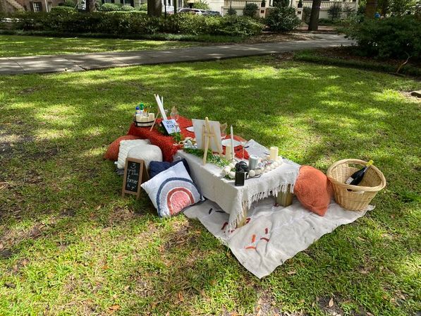 Savannah's Luxury Picnic Setup with Cushions, Decor, Games, and More (BYOB) image 8