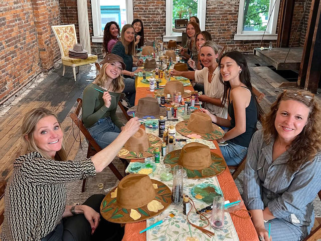 Custom Bride & Bridesmaid Hat Painting Party image 4