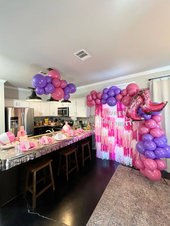 Fully Decked-Out Decoration Package with Bedroom Suite Decor, Extra Balloon Garland, and Custom Banner image 6