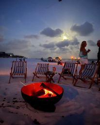 Beach Bonfire Party with Attendant to Group, Setup with Tables & Chairs, S’mores, Tiki Torches, & Bluetooth Speaker Included image 8