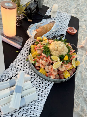 Beach Bonfire Party with Attendant to Group, Setup with Tables & Chairs, S’mores, Tiki Torches, & Bluetooth Speaker Included image 6