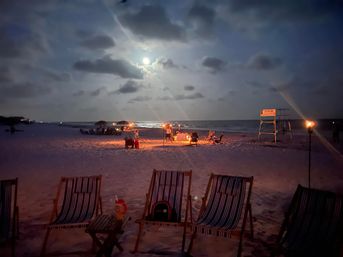 Beach Bonfire Party with Attendant to Group, Setup with Tables & Chairs, S’mores, Tiki Torches, & Bluetooth Speaker Included image 3