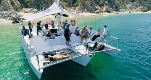 42' Catamaran Tour of Cabo San Lucas Bay with Food & Open Bar Included image 4