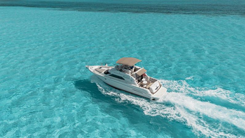 Private 50' Flybridge Luxury Yacht Charter: Cruise & Snorkel around Isla Mujeres & Cancun Lagoon image 6