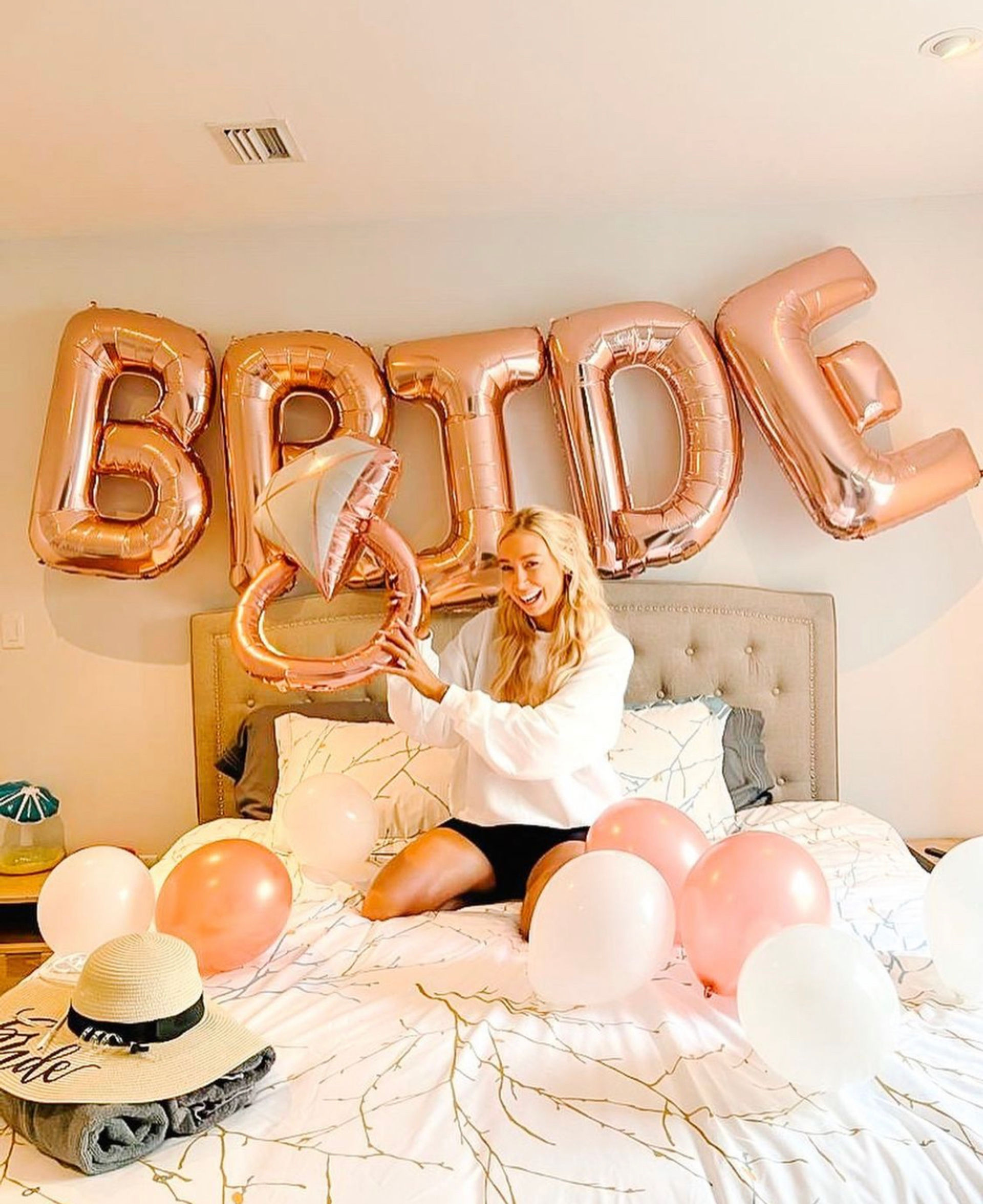 Bubbly and Brunch Party Decoration for Women Bridal Shower Champagne  Diamond Ring Balloon Garland Kit Rose Gold Wedding Supplies