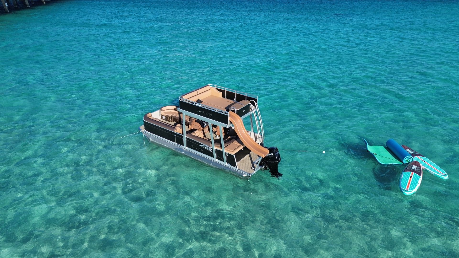 Private Crab Island Luxury Slide Pontoon Charter  image 1