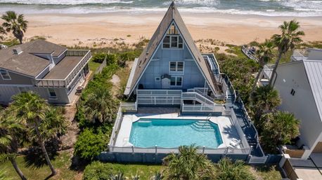 Captains Quarters: 3 BR Beachfront A-Frame with Pool image 3