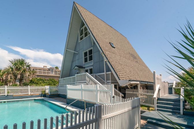 Captains Quarters: 3 BR Beachfront A-Frame with Pool image 5