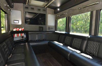 Luxury on Wheels: 12-Passenger Limo Van with Wrap-Around Seating, Uniformed Chauffeur & Optional Drink Packages image