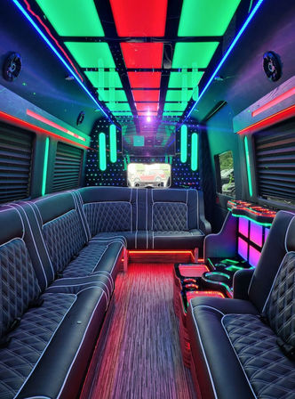 Ultra Luxury Party Bus with TV, Sound System, Insta-Worthy Lights & Wet Bar On Board image 2