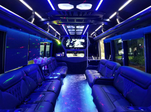 Ultra Luxury Party Bus with TV, Sound System, Insta-Worthy Lights & Wet Bar On Board image 3