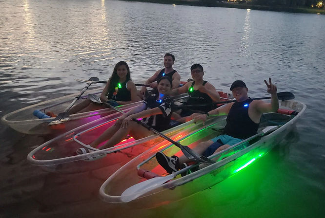 Neon Nights: Glowing Clear Kayak or Paddleboard Experience image 3