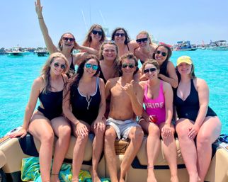 Ultimate Crab Island Experience: Party Barge with Captain for Up to 12 Guests image