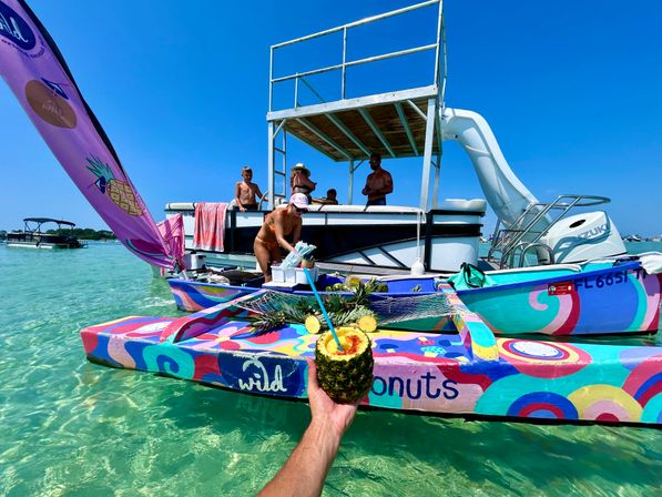 Ultimate Crab Island Experience: Party Barge with Captain for Up to 12 Guests image 4
