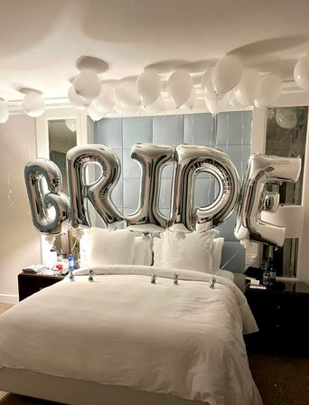 Picture Perfect Bedroom Decoration Delivery & Setup with 20 Luxury Balloons image 1