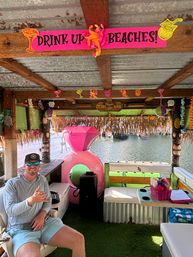 Celebrate Weekdays! It's Tiki Time! BEST VIBE at the Sandbar! Includes FREE Custom Decor, Towels, Party Supplies and Ring Floatie! image 24