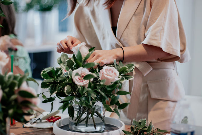 Fresh Floral Arrangement Class with Blooming Blossoms image 7