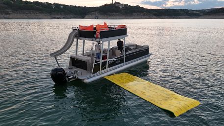 Pontoon Party at Devils Cove on "Nighthawk" Double Decker: BYOB, Captain & Waterslide image 6