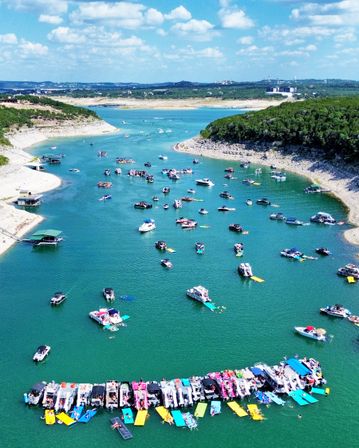 Pontoon Party at Devils Cove on "Nighthawk" Double Decker: BYOB, Captain & Waterslide image 2