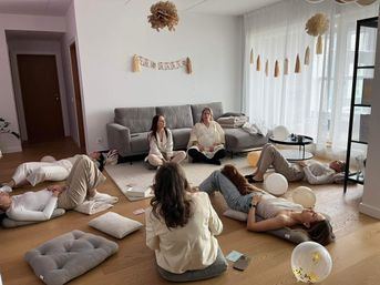 Guided Soulful Meditation & Sound Journey: Crystal Bowls + Deep Relaxation with Yoga Mats Provided image 1