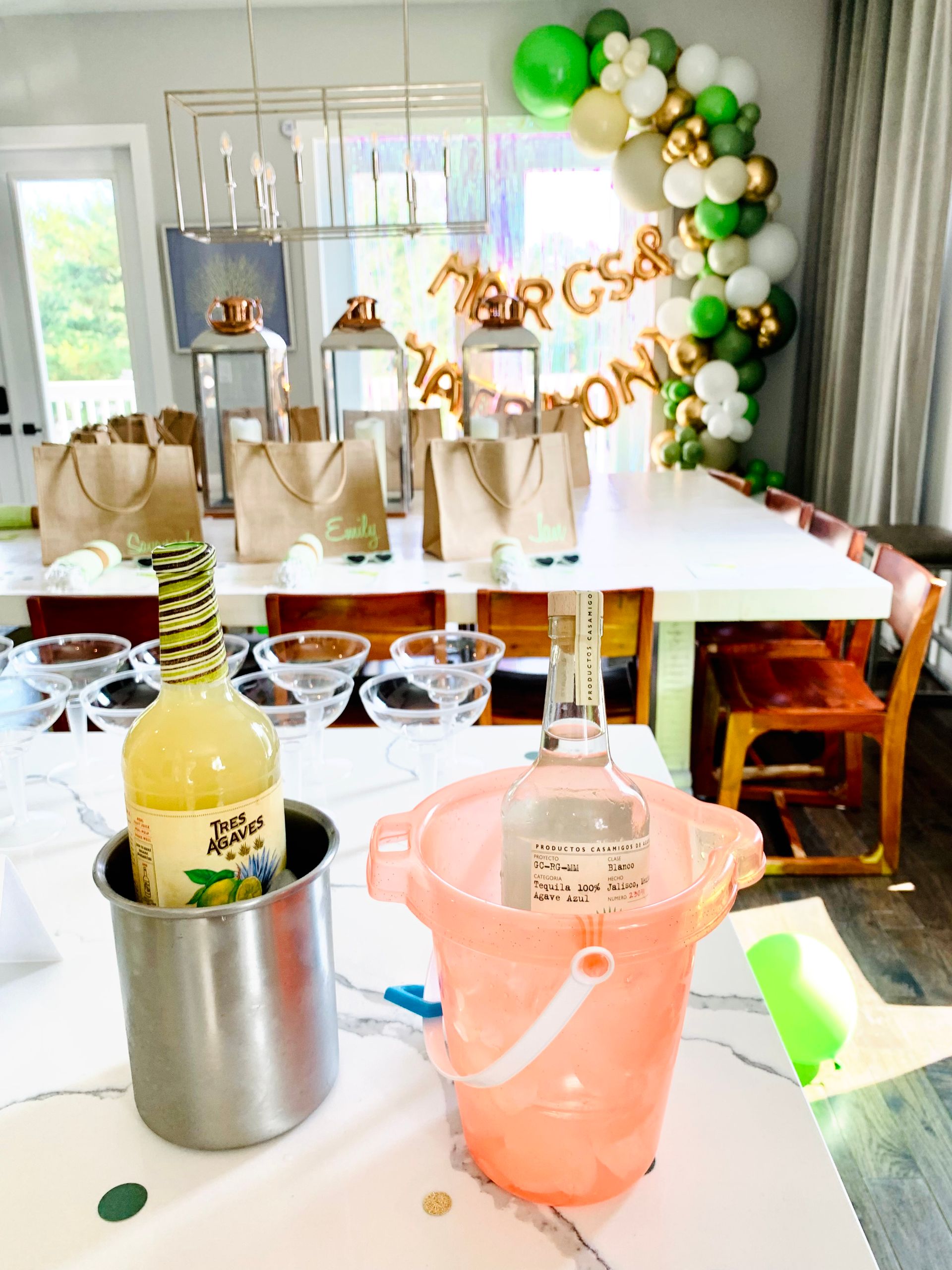 Boozy Mobile Mimosa Bar Set Up with Champagne, Custom Bar Sign