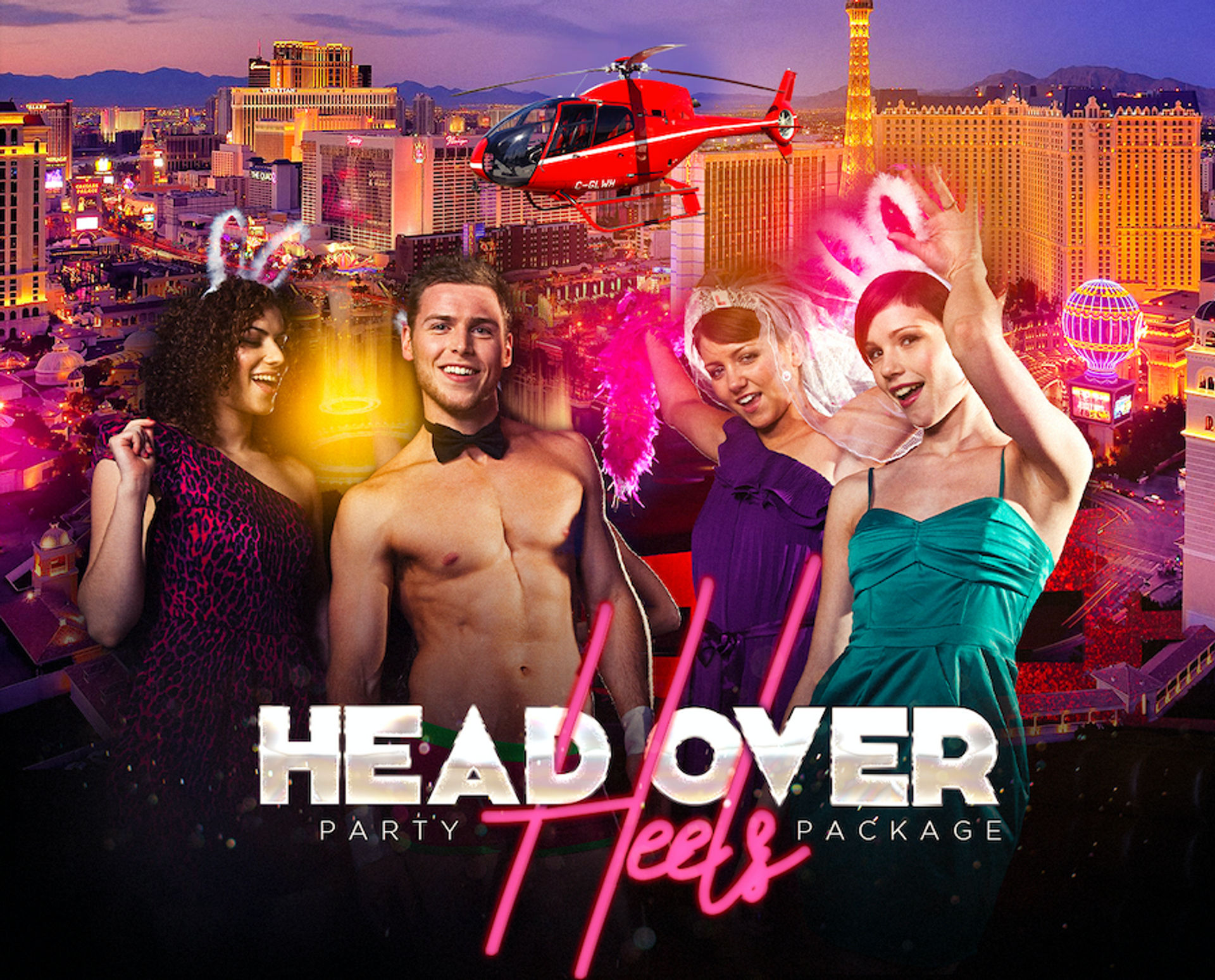Head Over Heels Party Package: Includes BYOB Limo Tour, Helicopter Tour, Kings of Hustler Male Strip Club & VIP Hosted Nightclub Entry image 1